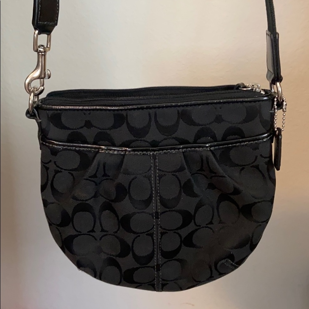 Authentic Coach Black Pattern Crossbody Bag Purse